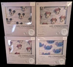 Disney 18 Led String Lights 4 Pack Bundle Stitch Mickey Minnie Battery Operated. Fixed Price $29.99.