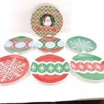 Mr. Christmas Set Of (6) 8" Ceramic Dessert Plates Ornaments Holiday. Fixed Price $26.99.