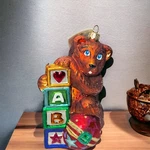 Christopher Radko Christmas Ornament Teddy Bear Blocks Treble Trio 98-040-0. Fixed Price $24.49.
