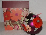 Vera Bradley 2016 Bohemian Blooms Glass Ball Ornament Christmas Season. Fixed Price $42.00.