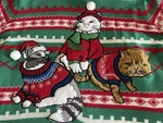 Jolly Sweaters Christmas Cat Ugly Needs Batteries For Sound Xl. Fixed Price $12.99.