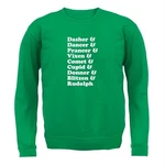 Dasher & Dancer Christmas Reindeer List - Kids Hoodie / Sweater Rudolph Xmas. Fixed Price $24.23.