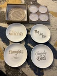 Prima Design Christmas Holiday Set Of 4 Porcelain Plates Fun New. Fixed Price $14.99.
