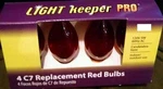 New ! 4PK C7 Red Replacement Bulbs 120V 5W 60HZ Indoor/outdoor. Fixed Price $5.98.