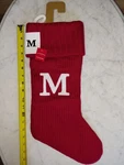 New Wondershop Initial Monogram Knit 19" Christmas Stocking Red Letter. Fixed Price $11.99.