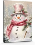 Gspqaz Snowman Christmas Wall Art - Winter Holiday Canvas Print 18L X 12W,. Fixed Price $18.99.