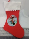 Santas Best Puppy Christmas Stocking 18 Inch Felt Dog. Fixed Price $8.96.