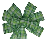 10" Hand Made Green Plaid St. Patrick's Day Wired Wreath Bow. Fixed Price $11.19.