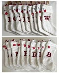 New Wondershop Initial Monogram Knit 19" Christmas Stocking White Letters. Fixed Price $10.24.