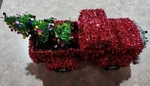Christmas 3D Tinsel Red Pick Up Truck Tree Wreath Decor December Home. Fixed Price $10.35.