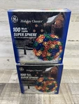 2QTY Ge Holiday Classics 100 Christmas Light Ball Multi-color Super Sphere 6". Fixed Price $59.99.