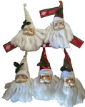Christmas House Santas Face Tree Ornaments Set Of 5 New. Fixed Price $19.94.