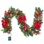 Garveehome 6 Ft Prelit Christmas Garland With Lights, Outdoor Xmas Gar.... Fixed Price $59.14.