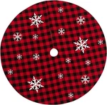 Christmas Tree Skirt, 48 Inch Buffalo Plaid Decorations Snowflake. Fixed Price $19.99.