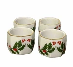 Vintage Christmas Napkin Ring Set Mervyns Holly Porcelain Hand Decorated 4. Fixed Price $19.99.