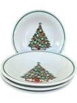 Lynns Christmas Tree Stoneware Soup Cereal Bowls Set Of 4 Holiday Green Rim. Fixed Price $11.59.