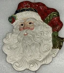 Fitz And Floyd Christmas Jolly Ole St. Nick 9 Santa Cookie Canape Wall Plate. Fixed Price $15.00.