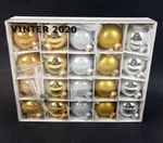Ikea Vinter 2020 Christmas Balls 20X Glass Gold Silver White 1/4" (6CM) New. Fixed Price $26.05.