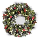 National Tree Company 24 In Pre-lit Crestwood Spruce Artificial Christmas Wre.... Fixed Price $65.42.