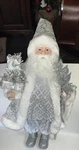 New Tinsel & Fir White Silver Santa Claus Figurine Doll Christmas 18 Tall. Fixed Price $19.95.