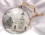 Melrose Large Disc 6" Christmas Ornament #68879 Church New Old Stock. Fixed Price $19.99.