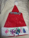 2024 Design Lilo & Stitch Ice Slating 16" Santa Hat Red Felt Embossed Disney Ruz. Fixed Price $12.99.