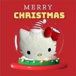 Hello Kitty By Sanrio Christmas Pillow - Santa Face, Red/white. Fixed Price $40.00.