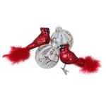 Northlight 4 Glitter Cardinal Shaped And Matching White Ball Glass Ornaments Set. Fixed Price $25.19.