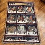 Vintage Department 56 Heritage Village Collection Christmas Tapestry Throw. Fixed Price $31.59.