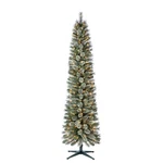 Home Heritage 7' Artificial Pencil Pine Slim Christmas Tree W/ Lights (open Box). Fixed Price $110.73.