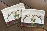 Pair Lenox Christmas Holiday Nouveau Finger Tip Towels Holly Ribbons Pattern New. Fixed Price $20.59.