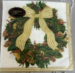 New Caspari Paper Cocktail Napkins Magnolia Wreath Design 20 Count Triple-ply. Fixed Price $5.00.