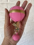 Antique Hot Pink Wire Wrapped Air Balloon Blown Glass Christmas Ornament. Fixed Price $80.00.