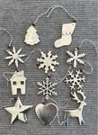 Vintage 1990'S Crate & Barrel Silver Metal Christmas Ornaments - Set Of 11. Fixed Price $49.99.