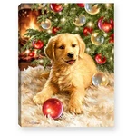 Glow Decor Mini Canvas-christmas Puppy-led Tabletop W/TIMER8" X 6". Fixed Price $29.98.