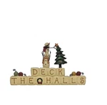 Deck The Halls Block With Stacked Snowman & Tree - New By Blossom Bucket #82645. Fixed Price $23.99.