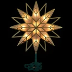 Northlight Lighted Geometric Frosted Star Christmas Tree Topper - 12.5" Gold. Fixed Price $39.05.