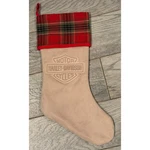 Harley Davidson Motorcycles Christmas Stocking Biker Plaid Nwot Suede Shield. Fixed Price $21.67.