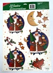 Paper Art Christmas Window Clings Santa Woodland Animals Reusable Stickers Decor. Fixed Price $13.49.