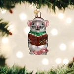 Old World Christmas Gray Caroling Mouse Glass Ornament 12427. Fixed Price $17.88.
