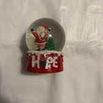 Christmas Snow Globe Featuring Santa With Glitter Label Hope. Fixed Price $22.50.