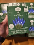 Holiday Time 100 Blue Mini Led Christmas Tree Lights Indoor Outdoor Green Wire. Fixed Price $13.91.