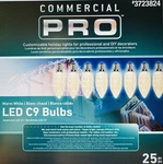 Gemmy Commercial Pro 25 Pc C9 Warm White Led E17 Christmas String Light Bulbs. Fixed Price $34.95.
