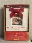 Kate & Milo My First Christmas 2024 Photo Ornament Red Velvet Bow. Fixed Price $10.00.