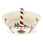 Spode Christmas Tree Candy Basket 6.5-INCH Bowl With Peppermint Handle. Fixed Price $28.00.