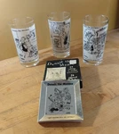 Vtg Lot Mcm Dennis The Menace 3 Starlyte Tumbler Glasses 24 Set Coaster Ashtrays. Fixed Price $52.88.