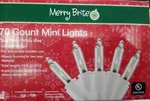 Merry Brite 70 Count Mini Lights, Clear Bulb/white Wire 15FT. Fixed Price $12.78.