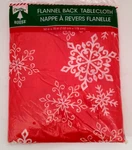 Christmas House Flannel Back 52" X 70" Red Table Cloth. Fixed Price $8.99.