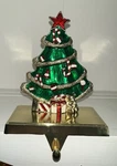 Kurt Adler Zinc Christmas Tree Stocking Hanger Enamel High Gloss Paint Gold Tone. Fixed Price $19.99.