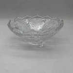 Vintage Mikasa Snowflake Sweet Dish 9.25" Made Germany Christmas Pattern Crystal. Fixed Price $14.15.
